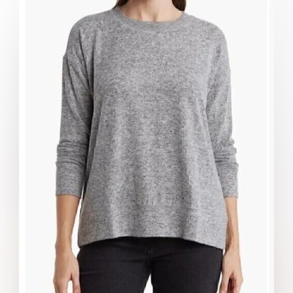 Lucky Brand Women’s Gray Cloud‎ Jersey Cozy Crewneck Pullover Sweatshirt Large - Picture 1 of 9